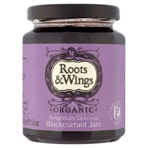 ROOTS & WINGS ORGANIC BLACKCURRANT JAM 340G